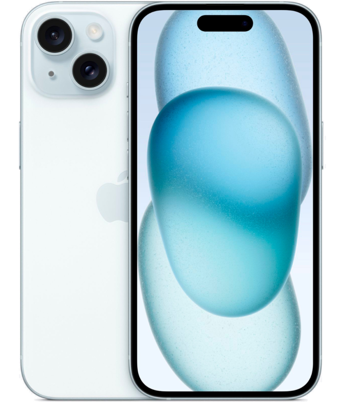 iPhone 15 256Гб (1 sim + eSIM / 77%) Голубой - Б/У ★★★★☆