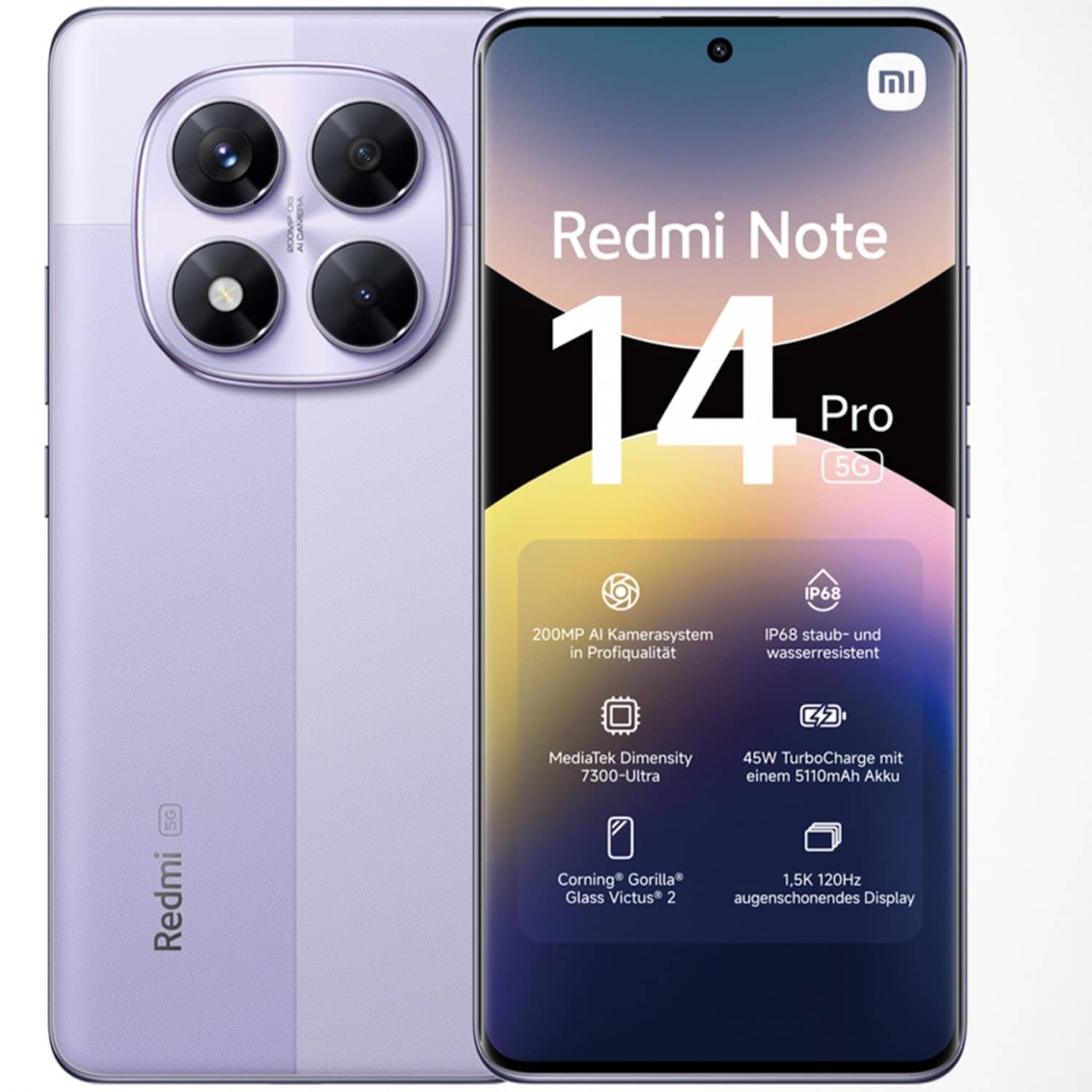 Смартфон Xiaomi Redmi Note 14 Pro 5G 12/256Гб, Фиолетовый EU (без адаптера)